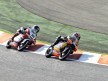 Marquez riding ahead of Krummenacher at the Catalunya Circuit