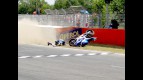 Carmelo Morales crashes during the race at the Ctalunya Circuit