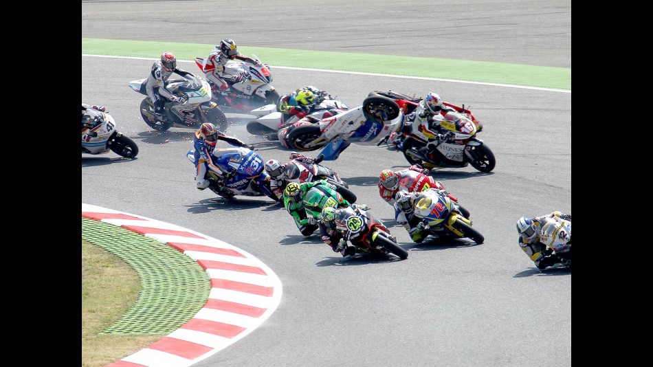 Moto2 Crash at the Catalunya Circuit