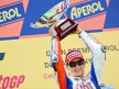 Jorge Lorenzo on the podium at the Catalunya Circuit