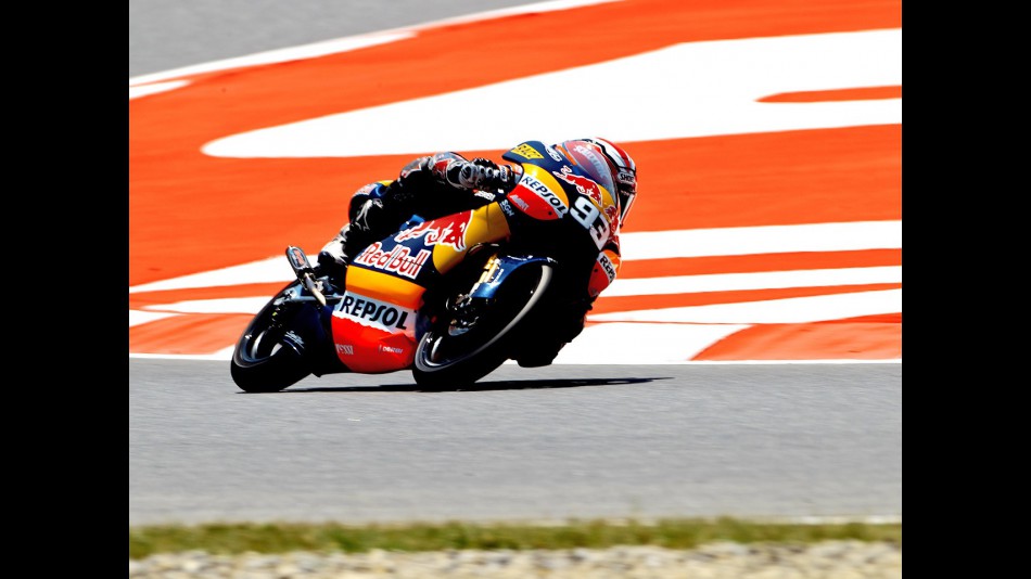 Marc Marquez in action at the Catalunya Circuit