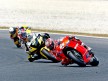 Nicky Hayden riding ahead of Edwards at the Catalunya Circuit