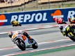 Marco Melandri riding ahead of MotoGP group at the Catalunya CIrcuit