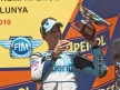 Pol Espargaró on the podium at the Catalunya Circuit