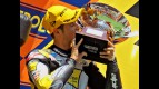 Thomas Luthi on the podium at the Catalunya Circuit