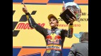 Marc Marquez on the podium at the Catalunya Circuit