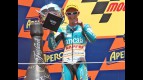 Bradley Smith on the podium at the Catalunya Circuit