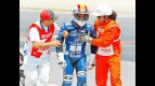 Alex Debon after Moto2 crash at the Catalunya Circuit