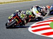 Elias riding ahead of Corsi at the Catalunya Circuit