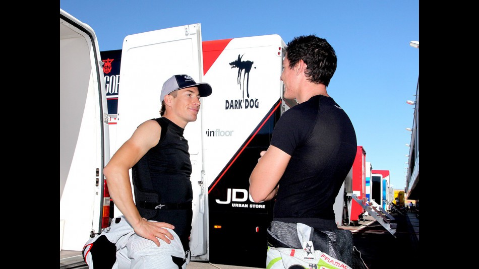 Nicky Hayden and Aleix Espargaró at the Aragon Motorland Test