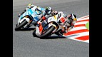 Noyes riding ahead of Canepa at the Catalunya Circuit