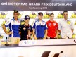 Rossi, Pedrosa, Lorenzo, Stoner and De Angelis at the eni Motorrad GP Deutschland press conference