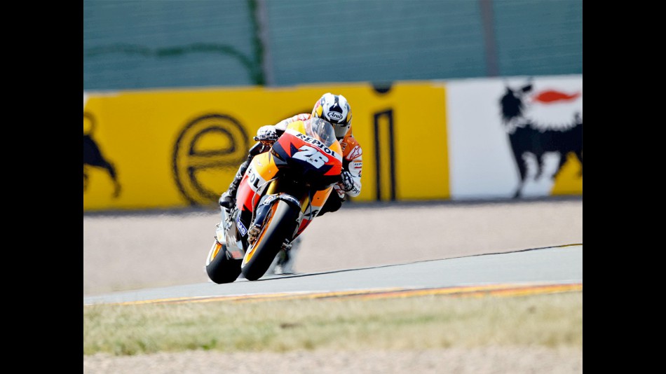Dani Pedrosa in action in Sachsenring