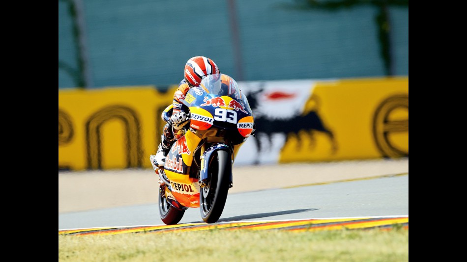 Marc Marquez in action in Sachsenring