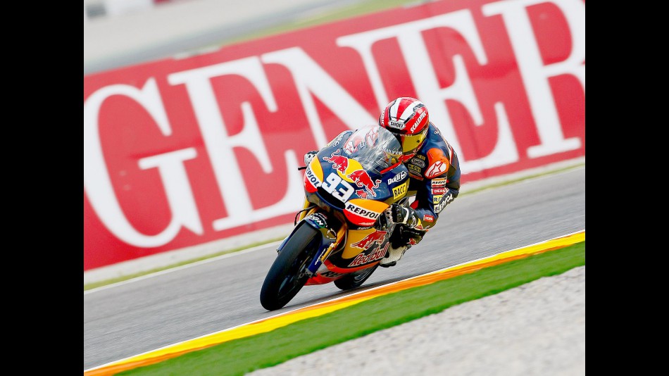 Marc Márquez in action in Valencia