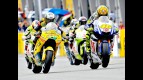 Barberá and Rossi at the start of the race in Sachsenring