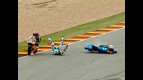 Pol Espargaró crashes during the 125cc race in Sachsenring