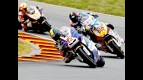 Karel Abraham riding ahead of Moto2 group in Sachsenring