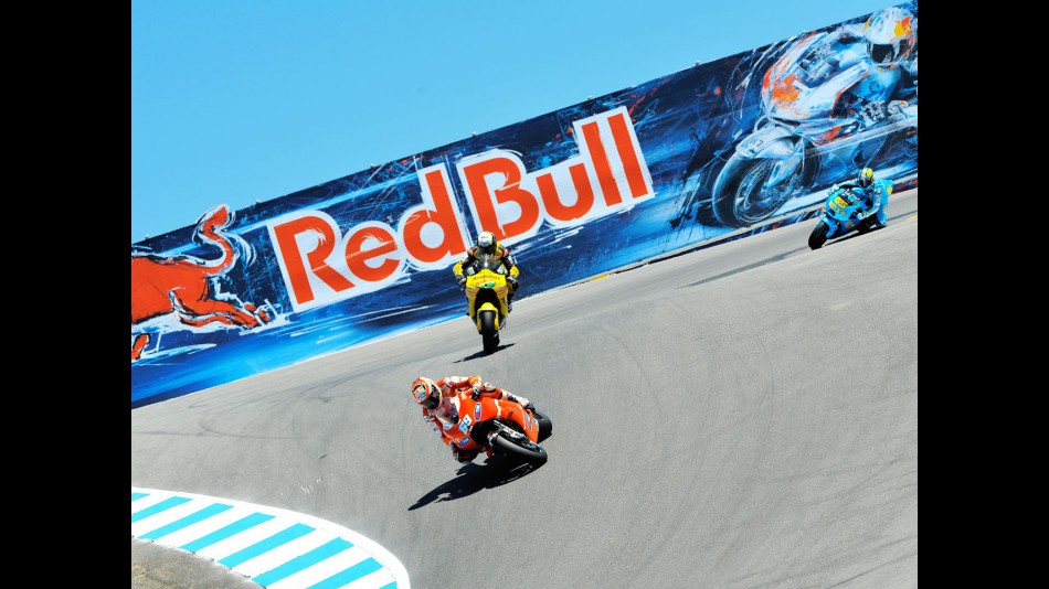 MotoGP group in action in Laguna Seca