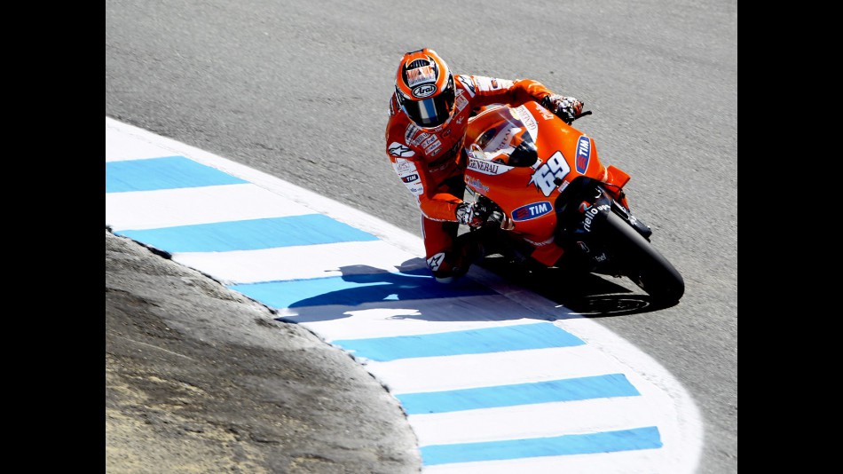 Nicky Hayden on track in Laguna Seca