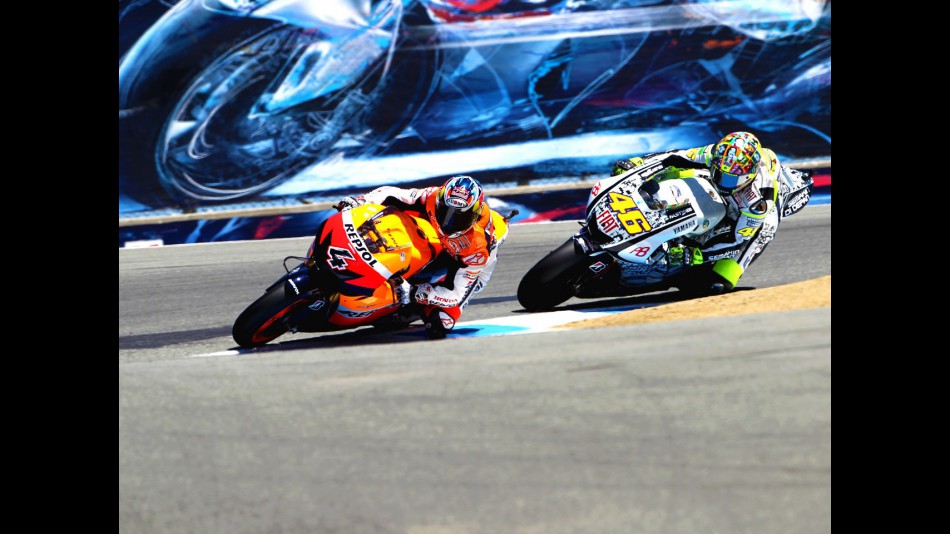 Dovizioso and Rossi fighting for the podium