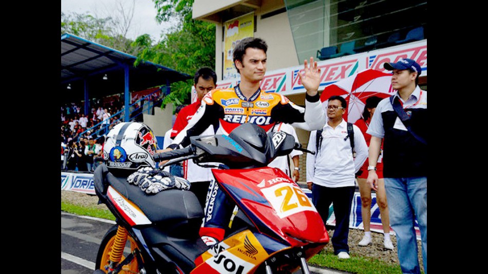 Dani Pedrosa visits Sentul Circuit at Indonesia
