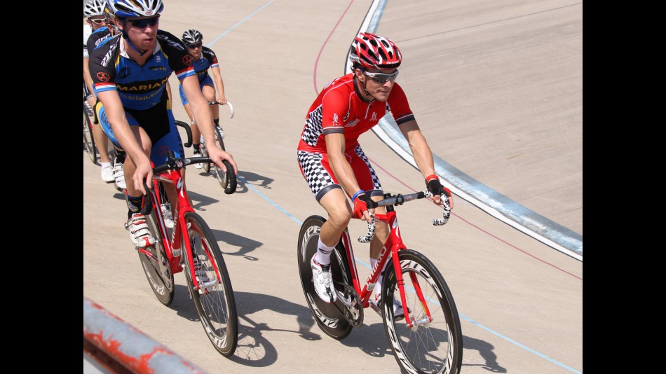 Nicky Hayden at the Major Taylor Velodrome in Indianapolis