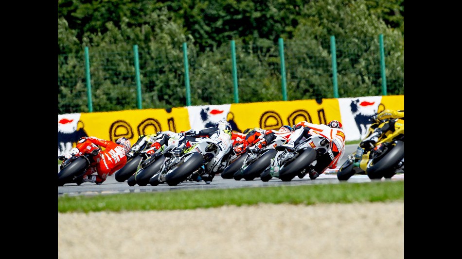 MotoGP group in action in Brno