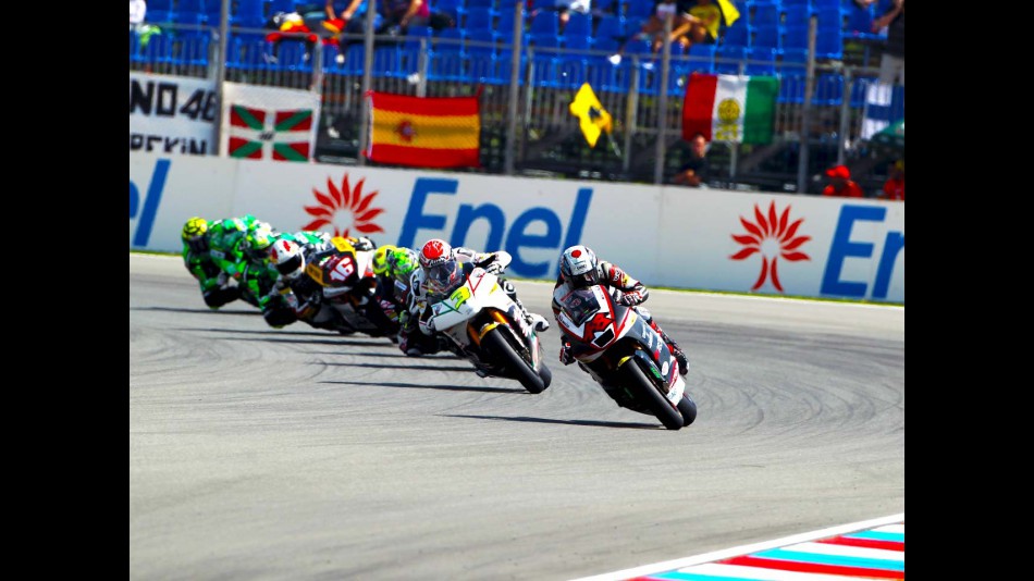 Tomizawa riding in action in Brno