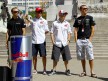 Kenny Noyes, Kevin Schwantz, Roger Lee Hayden and Ben Spies at the Monument Circle in Indianapolis