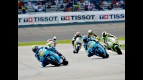 Rizla Suzuki´s Capirossi and Bautista riding ahead of MotoGP group at Indianapolis