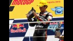 Toni Eías on the podium at Indianapolis