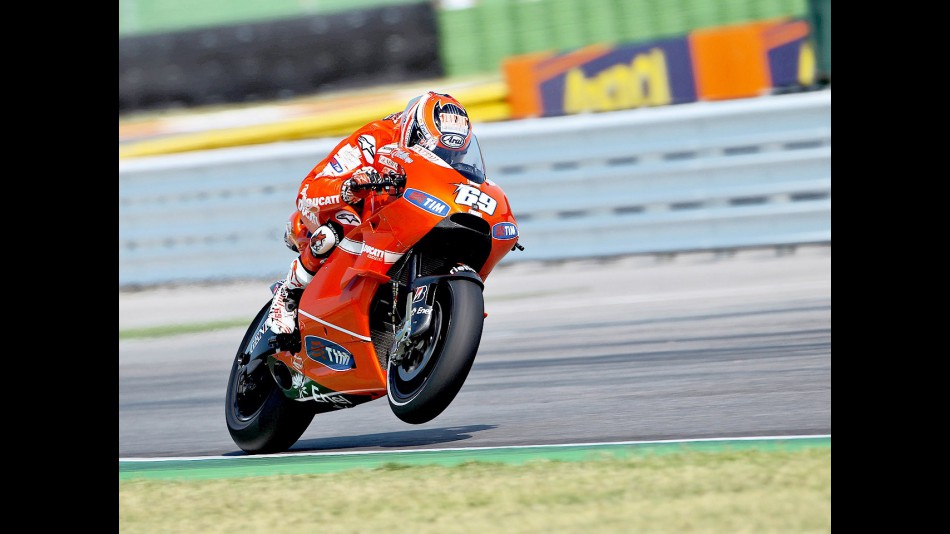 Nicky Hayden in action at Misano