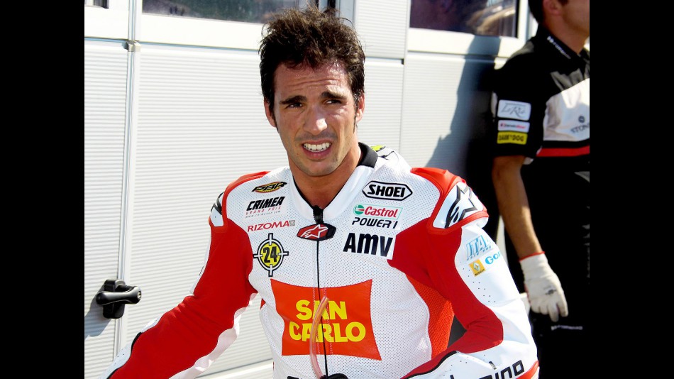 Toni Elias after QP in Misano