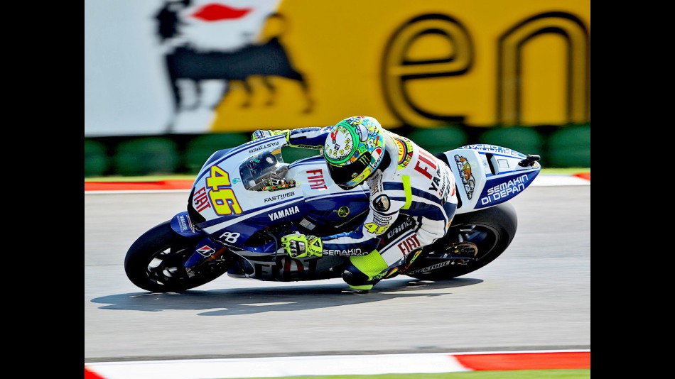 Valentino Rossi on track at Misano