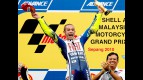 Valentino Rossi on the podium at Sepang