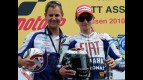 Wilco Zeelenberg and Jorge Lorenzo together on the podium