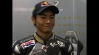 Aoyama battles rain and electronics