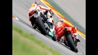 Marco Simoncelli chasing Nicky Hayden at Motorland Aragón