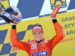 Casey Stoner on the podium at Motorland Aragón
