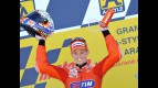 Casey Stoner on the podium at Motorland Aragón