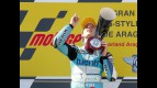 Pol Espargaró on the podium at Motorland Aragón