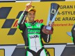 Andrea Iannone on the podium at Motorland Aragón