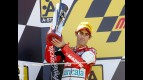 Julián Simón on the podium at Motorland Aragón