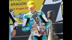 Bradley Smith on the podium at Motorland Aragón