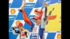 Jorge Lorenzo on the podium at Sepang
