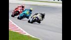 Aoyama riding ahead of Bautista and Hayden at Sepang