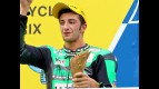 Andrea Iannone on the podium at Sepang