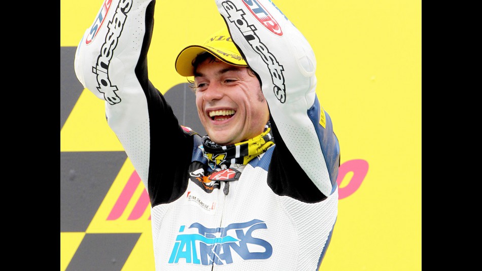 Roberto Rolfo on the podium at Sepang
