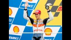 Andrea Dovizioso on the podium at Sepang